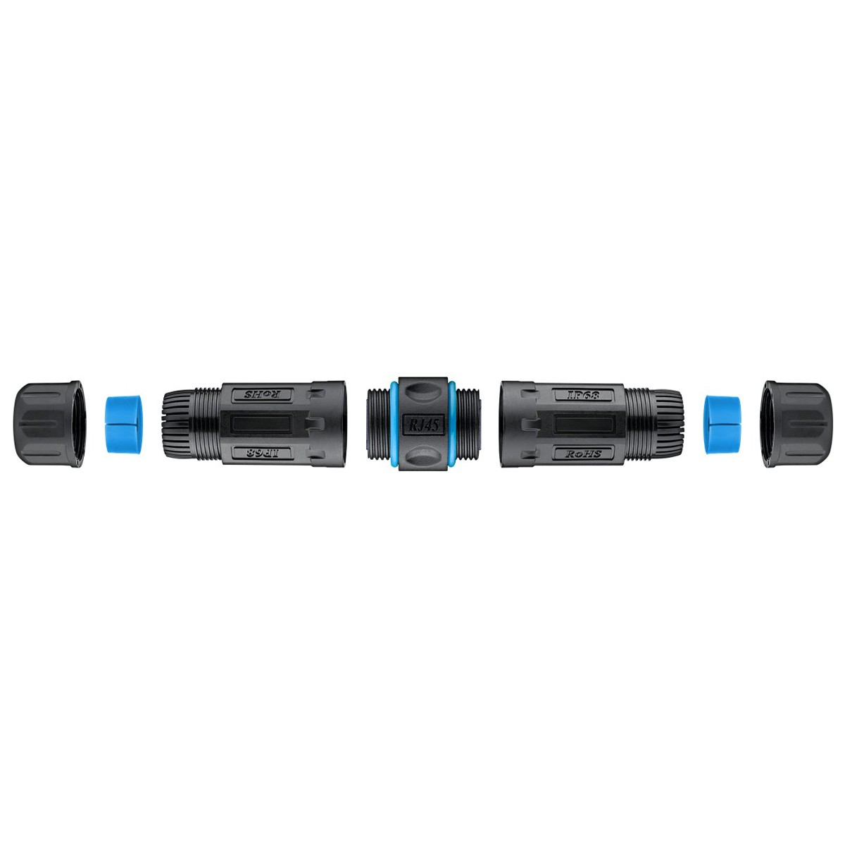POWERTECH αδιάβροχος σύνδεσμος RJ45 CAB-N427, CAT 6, IP68, μαύρος