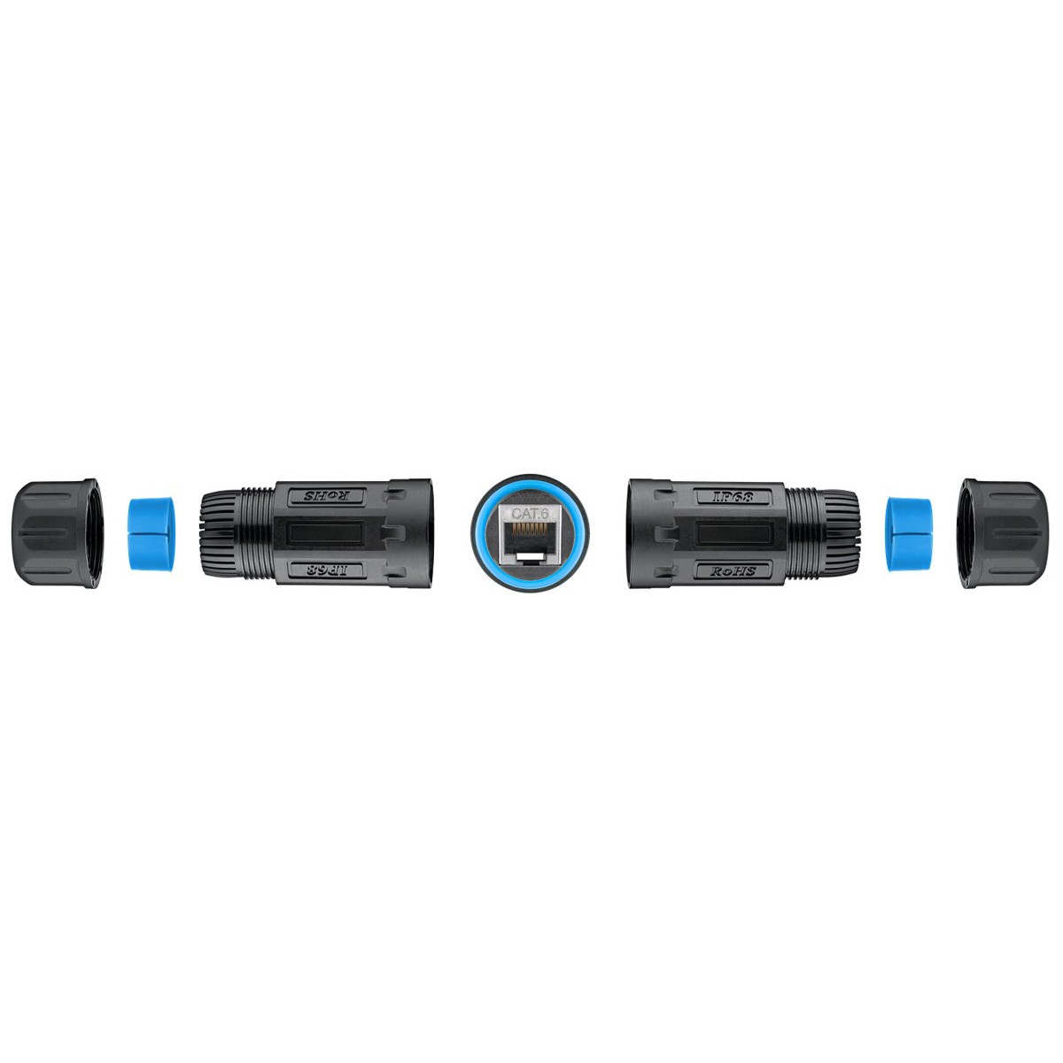 POWERTECH αδιάβροχος σύνδεσμος RJ45 CAB-N427, CAT 6, IP68, μαύρος
