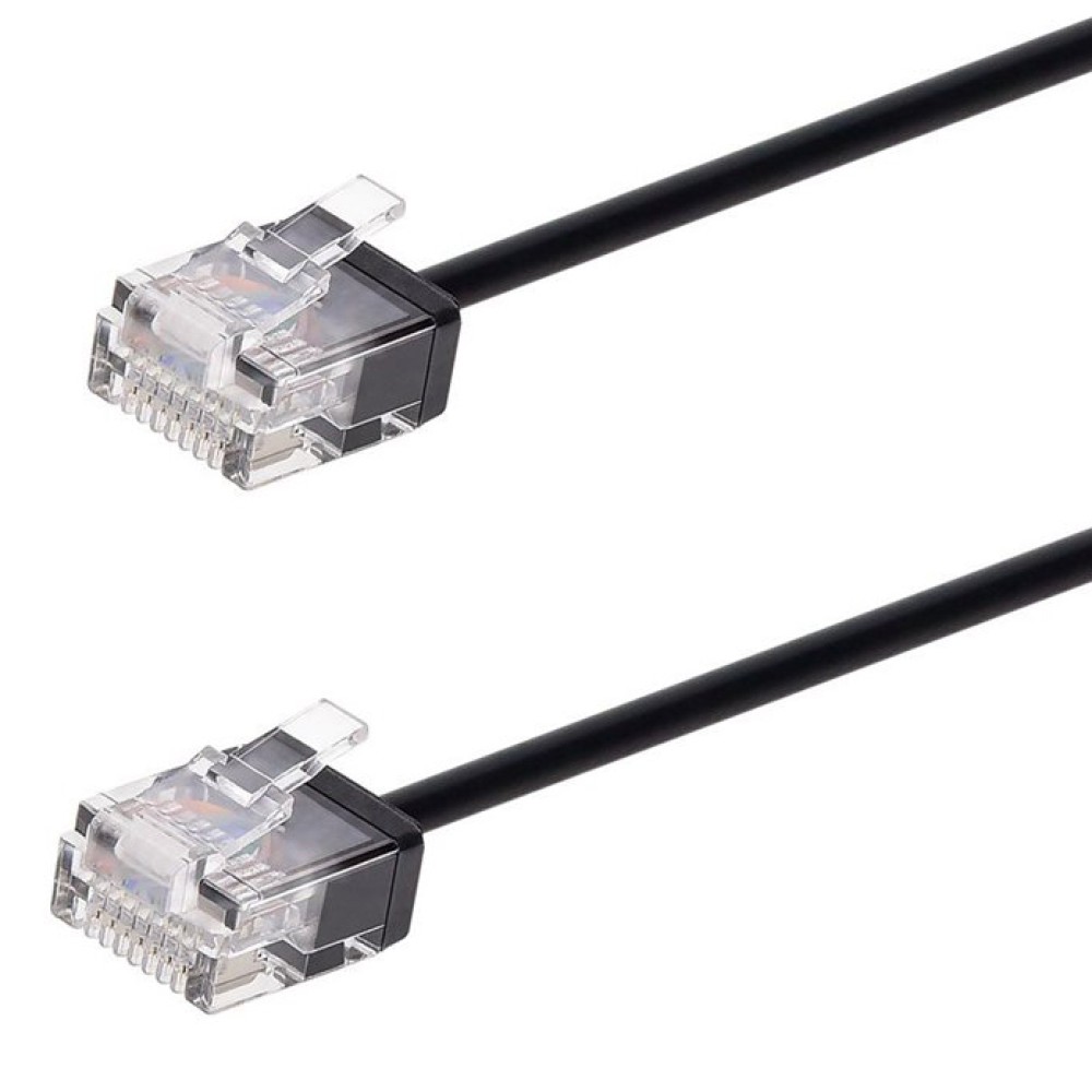 POWERTECH καλώδιο δικτύου CAB-N436, Cat 6A U/UTP, ultra slim, copper, 500MHz, 10m, μαύρο