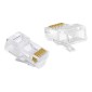 POWERTECH βύσμα RJ45 CAB-N447, ανοιχτού τύπου, Cat 6/6a UTP, διάφανο, 50τμχ