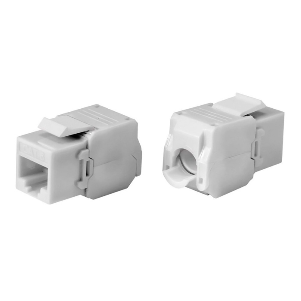 POWERTECH keystone module RJ45 female CAB-N449, Cat.6Α UTP 180°, λευκό
