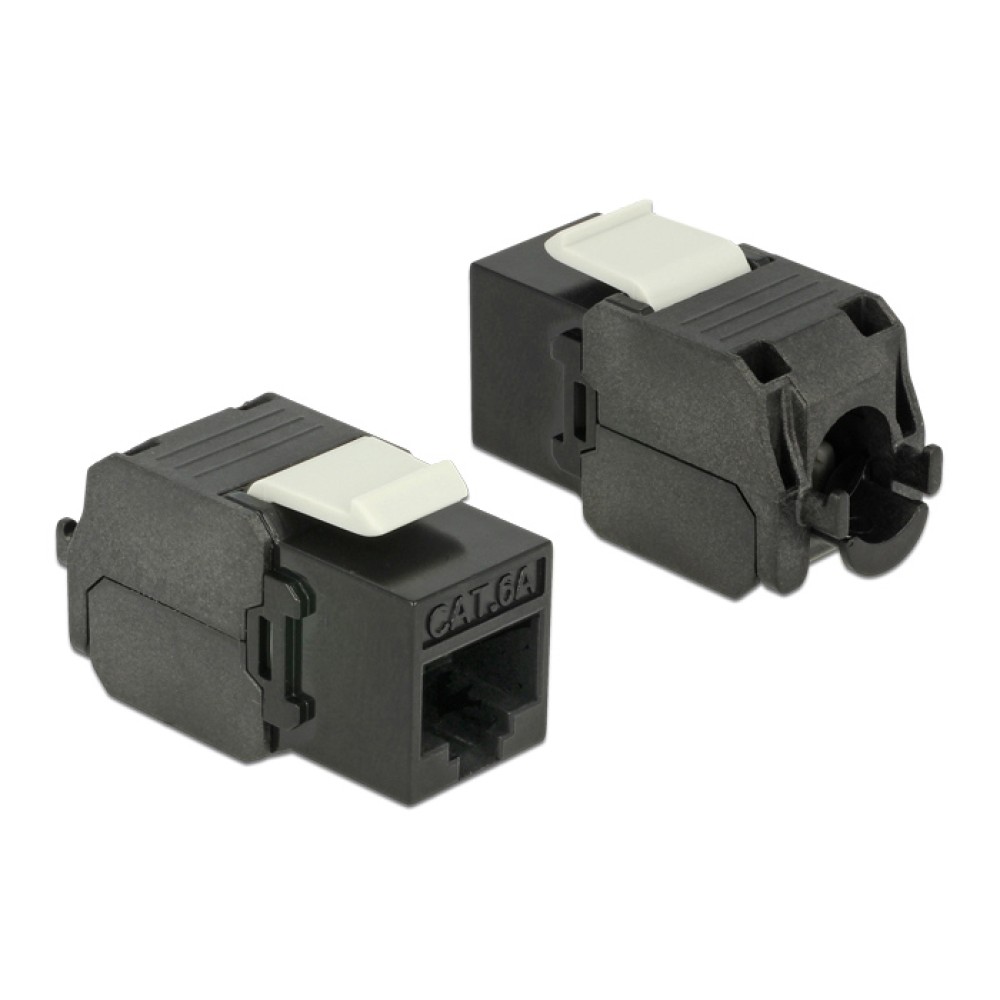 POWERTECH keystone module RJ45 female CAB-N450, Cat.6Α UTP 180°, μαύρο