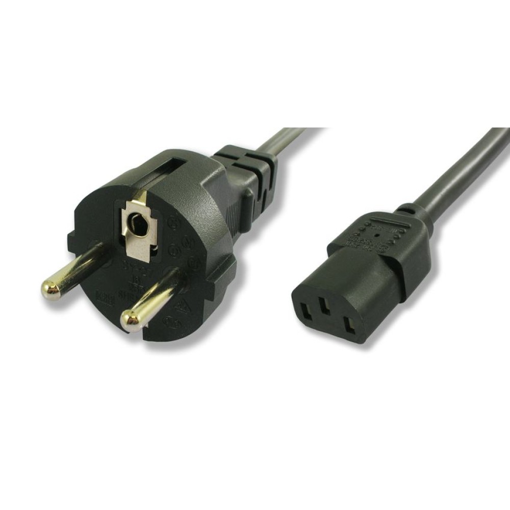 POWERTECH καλώδιο τροφοδοσίας Η/Υ & οθόνης P002, 3x0.75mm², copper, 1.5m, μαύρο