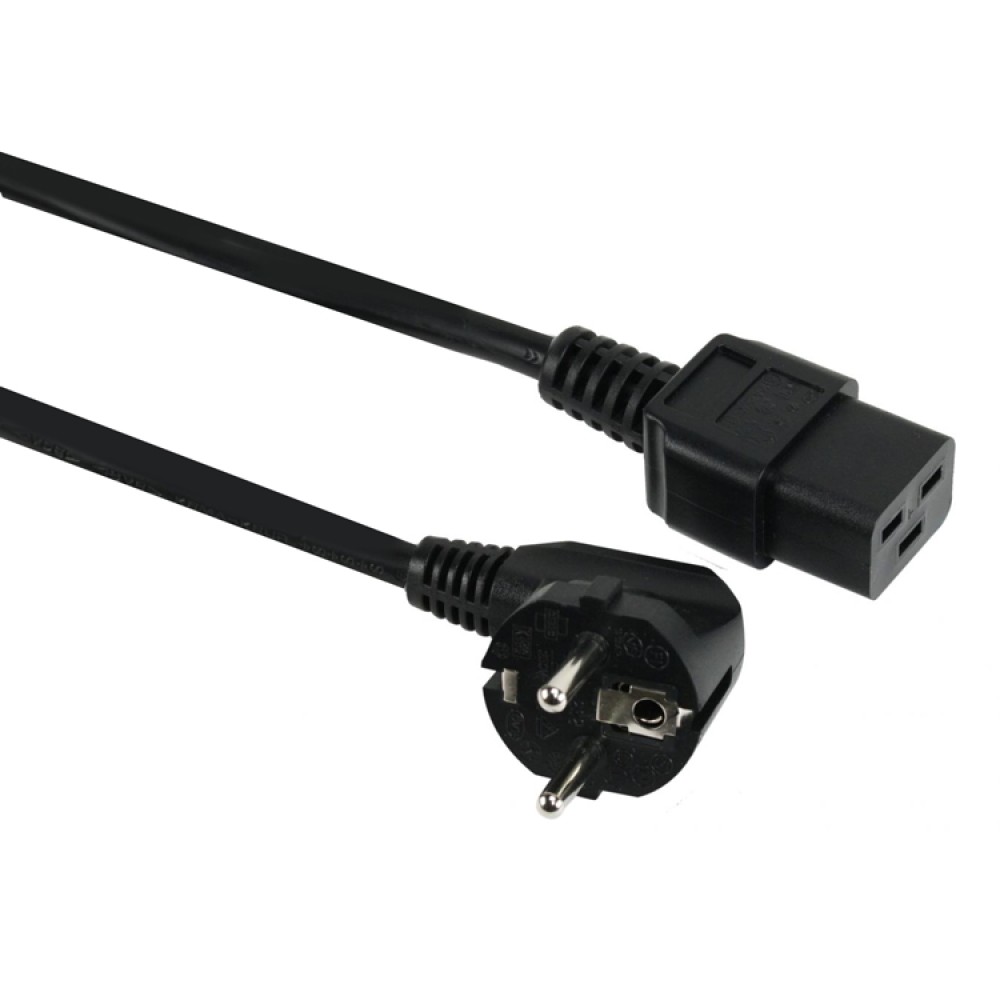 POWERTECH καλώδιο τροφοδοσίας UPS CAB-P024, C19 IEC, 16A, 250V, 1.8m, μαύρο