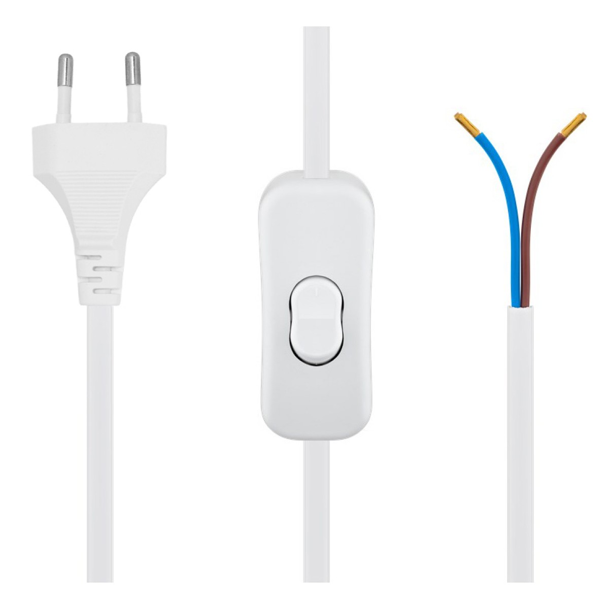 POWERTECH καλώδιο τροφοδοσίας CAB-P041 με διακόπτη, 2x 0.75mm², 1.5m, λευκό