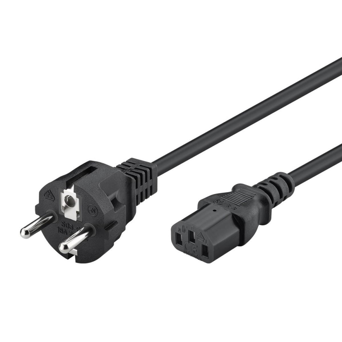 POWERTECH καλώδιο τροφοδοσίας CAB-P049, 3x 0.75mm², copper, 2m, μαύρο