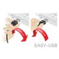 POWERTECH Καλώδιο USB σε USB Micro-B CAB-U136, 90°, Dual Easy USB, 0.5m