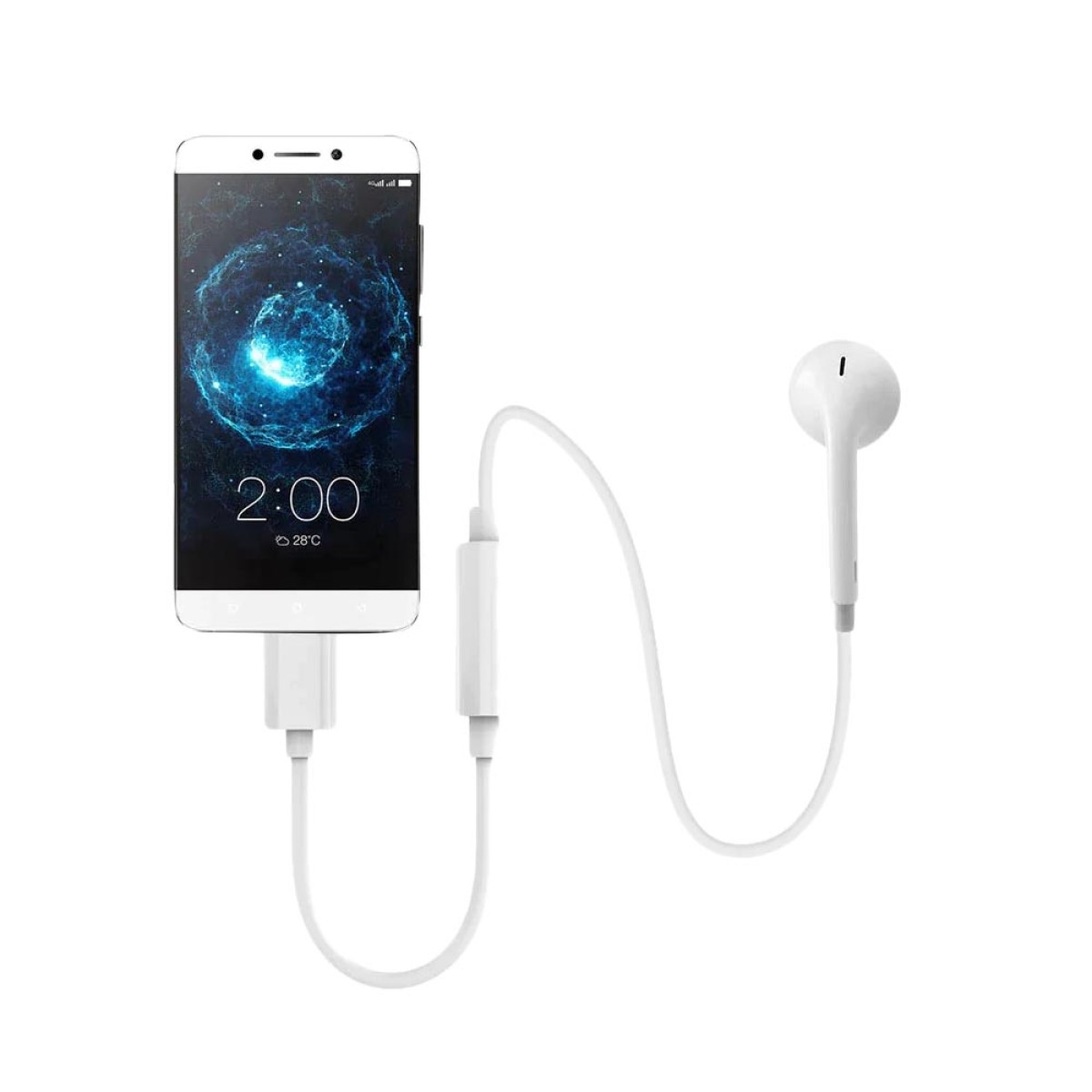 POWERTECH καλώδιο USB-C σε 3.5mm θηλυκό CAB-UC029, CM119B, λευκό