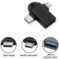 POWERTECH αντάπτορας USB σε USB-C & micro USB CAB-UC090, 5Gbps, μαύρος