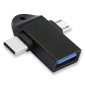 POWERTECH αντάπτορας USB σε USB-C & micro USB CAB-UC090, 5Gbps, μαύρος