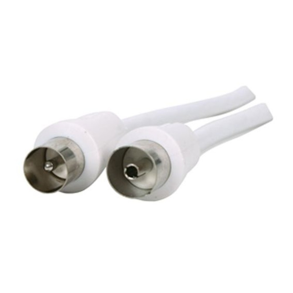 POWERTECH καλώδιο κεραίας RF αρσενικό - RF θηλυκό CAB-V001, λευκό, 1.5m