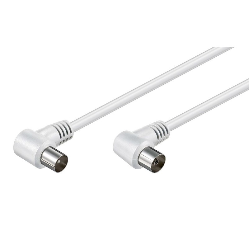 POWERTECH καλώδιο κεραίας RF αρσενικό - RF θηλυκό CAB-V024, γωνιακό, λευκό, 3m