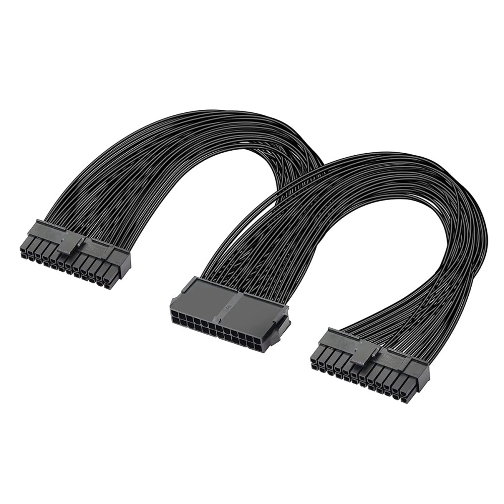 POWERTECH καλώδιο μητρικής 24pin σε 2x 24pin CAB-W052, 0.25m