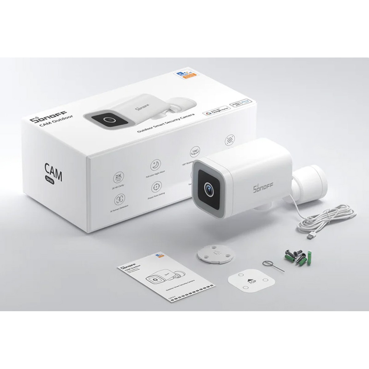 SONOFF smart κάμερα CAM-B1P, 2K, WiFi, SD, IP65
