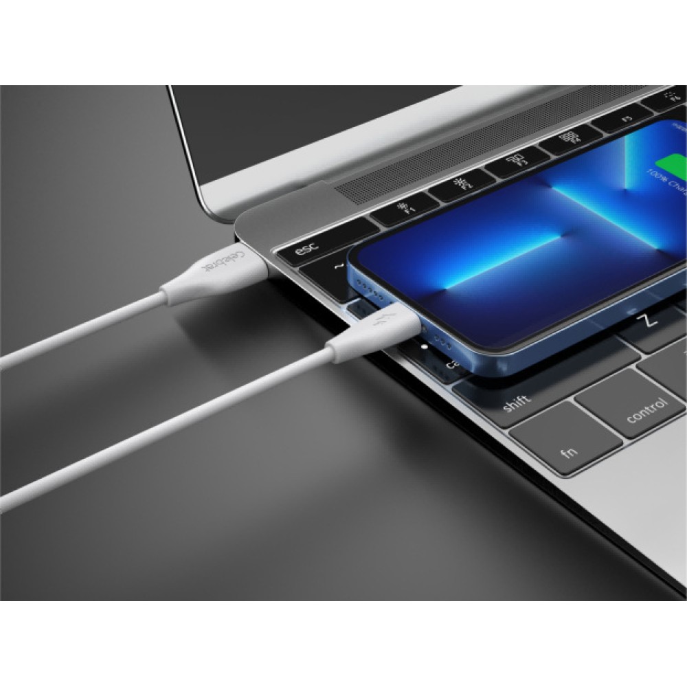 CELEBRAT καλώδιο USB-C σε USB CB-31A, 3A, 480Mbps, 1m, λευκό