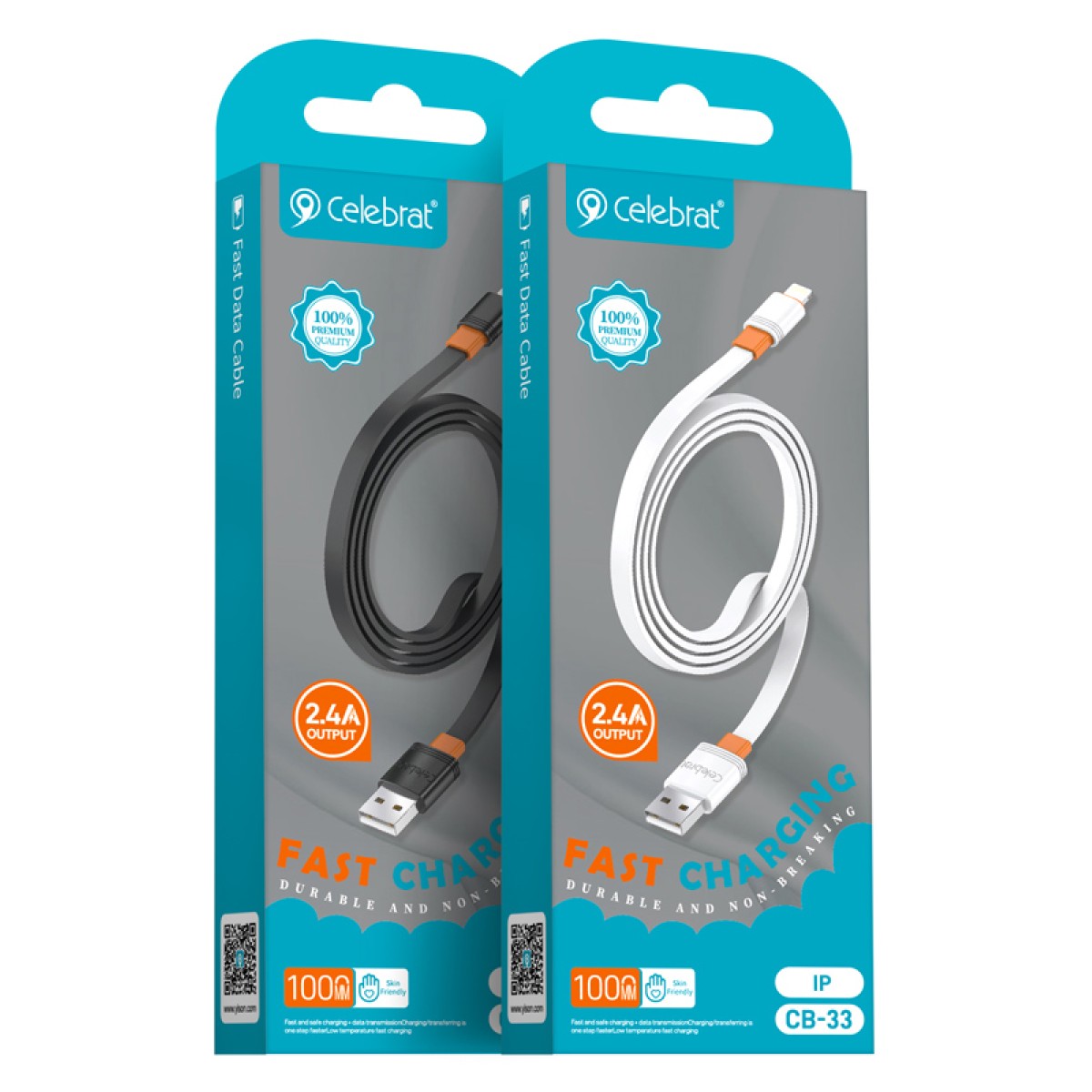 CELEBRAT καλώδιο Lightning σε USB CB-33L, flat, 2.4A, 1m, μαύρο