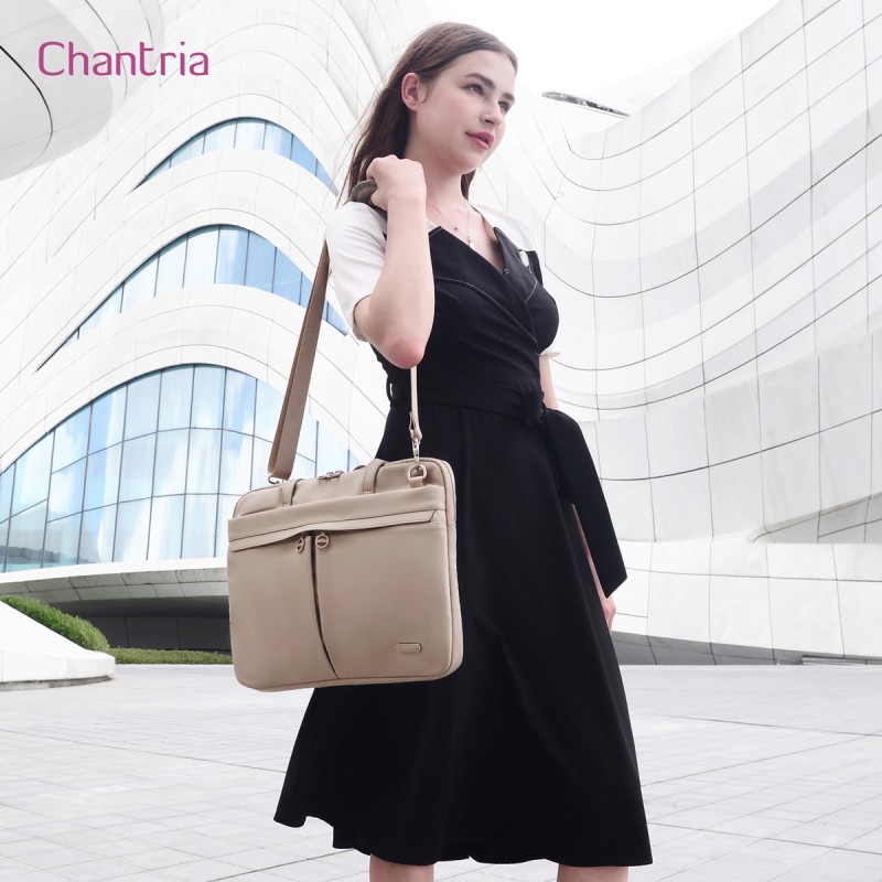 CHANTRIA γυναικεία τσάντα ώμου CB00773 για laptop 15.6", 4L, χακί