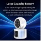 VSTARCAM smart κάμερα CB90DR, 2MP, dual lens, WiFi, PTZ, SD, 5200mAh backup battery