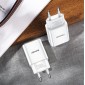 USAMS φορτιστής τοίχου T18, 1x USB, 2.1A, λευκός