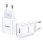 USAMS φορτιστής τοίχου T18, 1x USB, 2.1A, λευκός