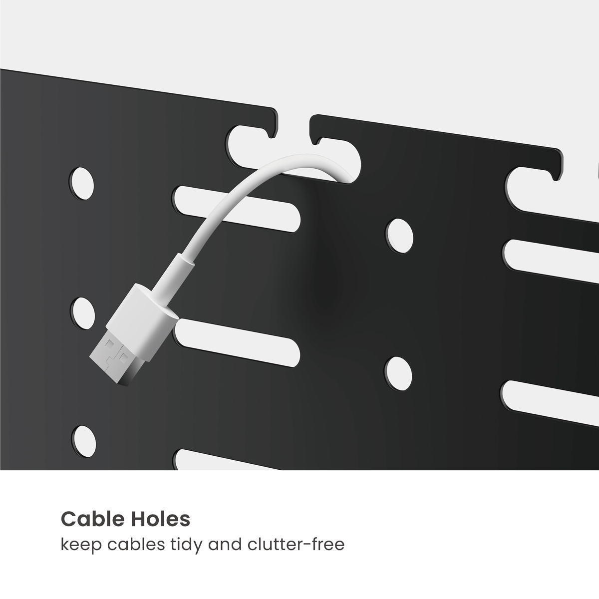 BRATECK cable management γραφείου CC11-20-1, μεταλλικό, 384x63x307mm, μαύρο