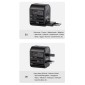 USAMS φορτιστής/αντάπτορας πρίζας US-CC179, USB-C & 2x USB, universal, 20W, μαύρος