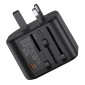 USAMS φορτιστής/αντάπτορας πρίζας US-CC179, USB-C & 2x USB, universal, 20W, μαύρος