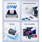 USAMS φορτιστής τοίχου US-CC180, USB & 2x USB-C, 65W PD, GaN, μαύρος
