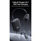 USAMS φορτιστής τοίχου CC296 με καλώδιο, USB & USB-C, 30W, μαύρος