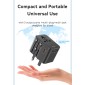 USAMS φορτιστής/αντάπτορας πρίζας CC309, USB & 2x USB-C, universal, 25W, μαύρος