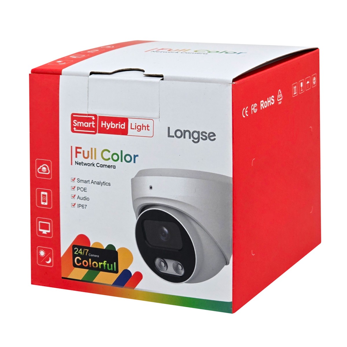 LONGSE IP κάμερα CMSBKL5RC-28PM με μικρόφωνο, 5MP, 2.8mm, αδιάβροχη IP67, PoE