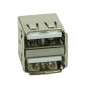 USB 2.0 Connector Double, down, Silver/White