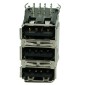 USB 2.0 Connector Triple, up, Silver/Black