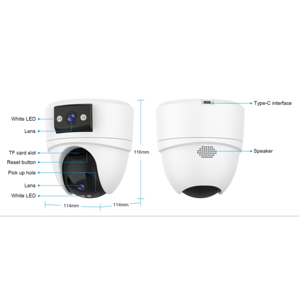 VSTARCAM smart κάμερα CS2DR, 3MP, dual lens, WiFi, PTZ, SD