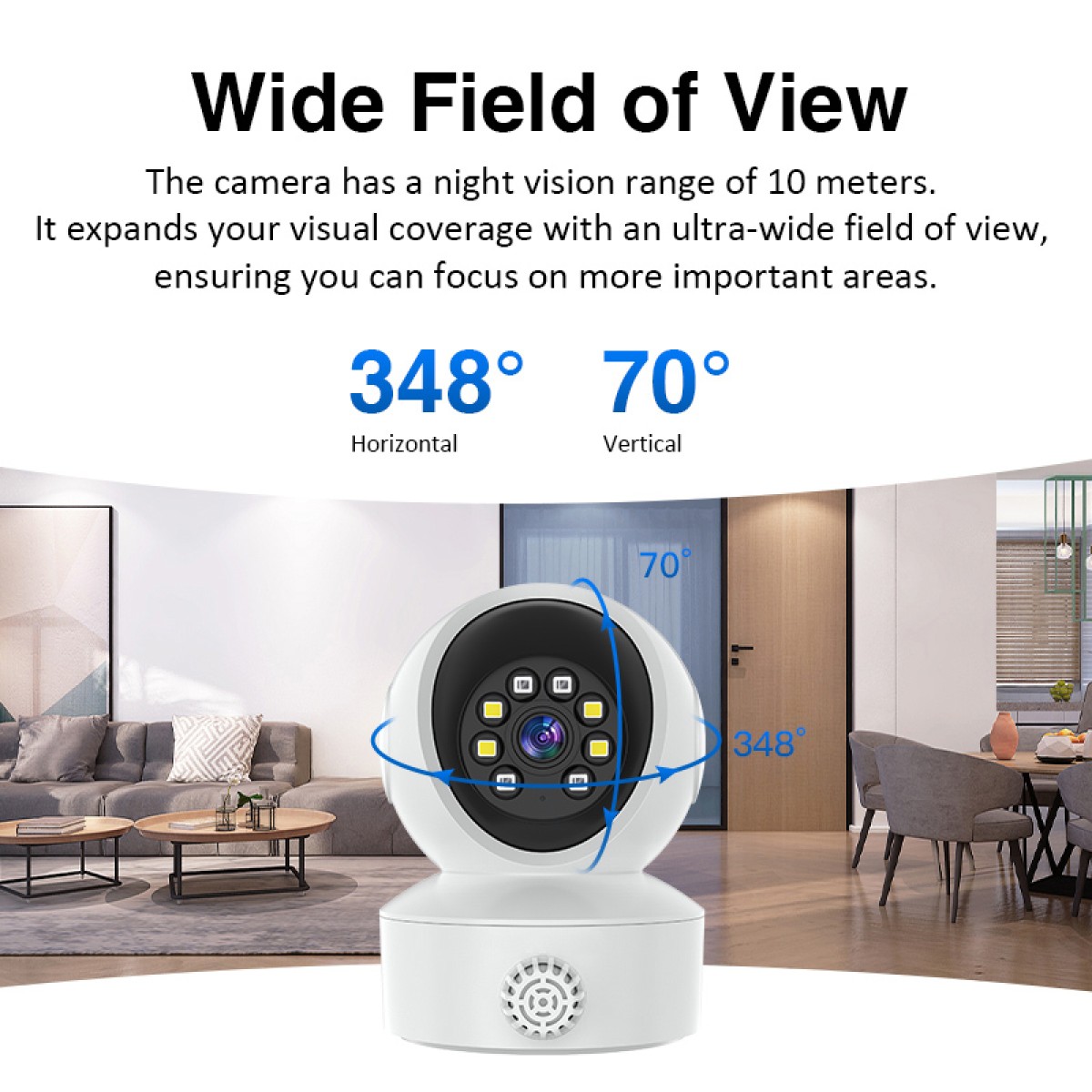 VSTARCAM smart κάμερα CS49LM με ανιχνευτή καπνού/αερίου, 3MP, WiFi, PTZ, SD
