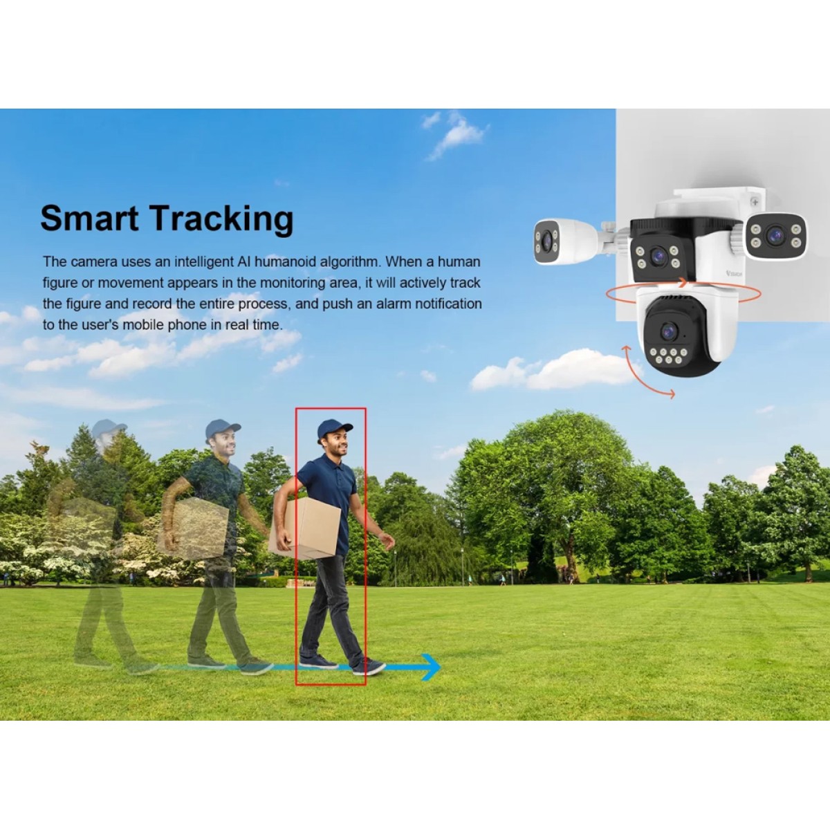 VSTARCAM smart κάμερα CS621FR, four-lens, 2MP, WiFi, SD, PTZ, IP66