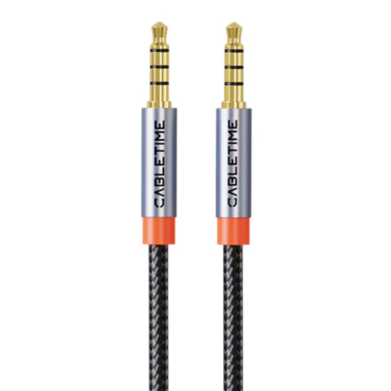 CABLETIME καλώδιο ήχου 3.5mm CT-AM35M, gold plated, 1m, μαύρο