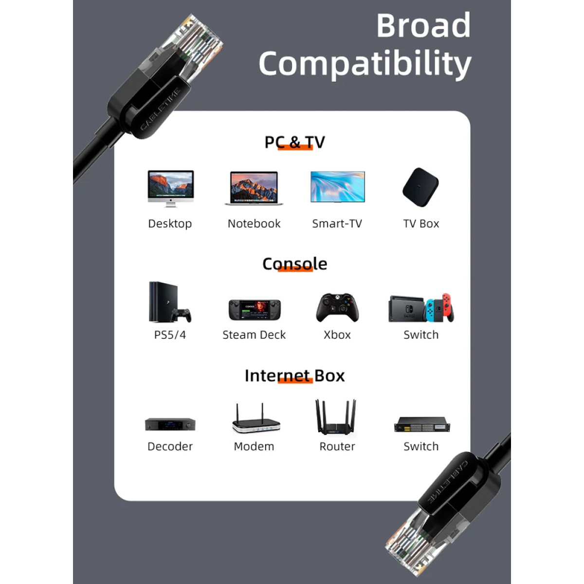 CABLETIME καλώδιο δικτύου CT-CAT6U, CAT 6 UTP, 250 MHz, CCA, 10m, μαύρο