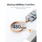 CABLETIME καλώδιο USB-C CT-CM60-PBW, 60W PD, 480Mbps, 0.25m, μαύρο