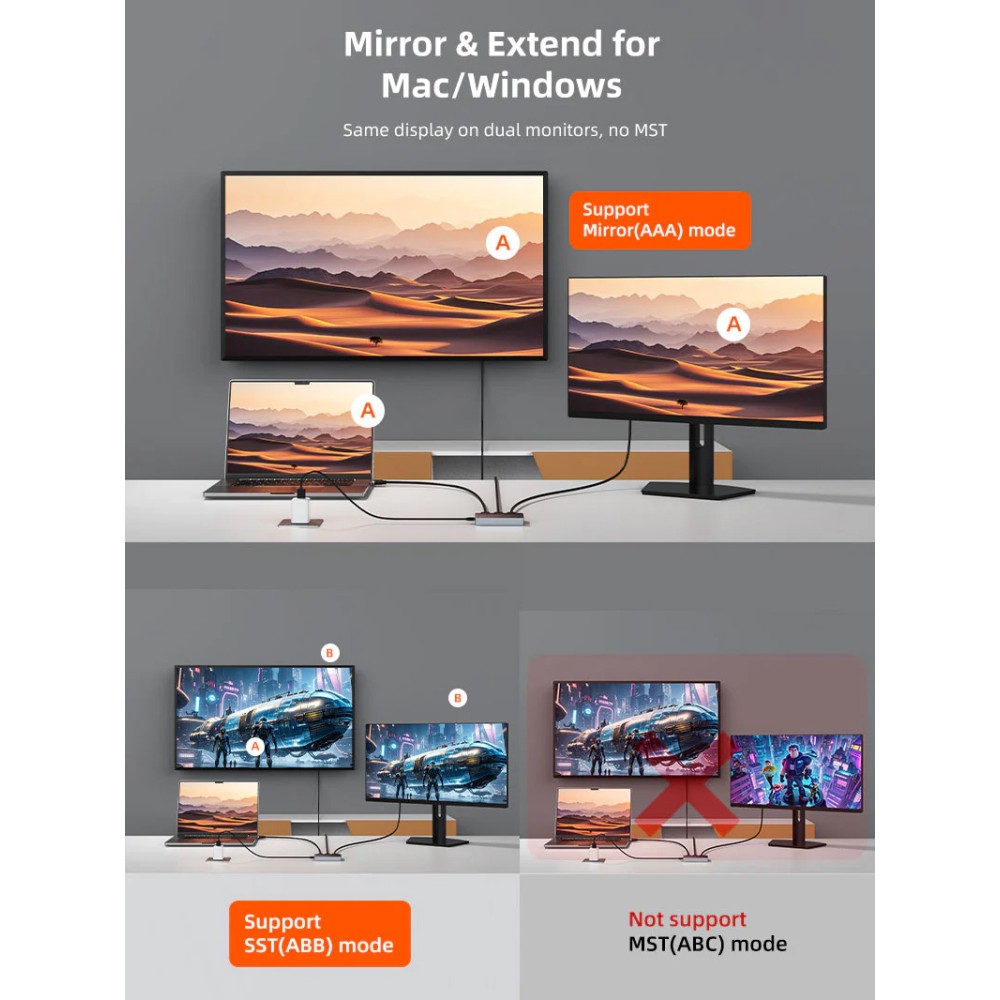 CABLETIME HDMI splitter CT-HSP4K2-AG, 1 σε 2, 4K/60Hz, uni-directional, γκρι