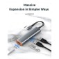 CABLETIME USB hub CT-HUBP4, 4x θυρών, 5Gbps, USB-C σύνδεση, γκρι