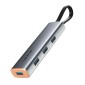 CABLETIME USB hub CT-HUBP4, 4x θυρών, 5Gbps, USB-C σύνδεση, γκρι