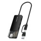 CABLETIME USB hub CT-HUBT5-PB, 4x θυρών, 10Gbps, USB/USB-C σύνδεση, μαύρο