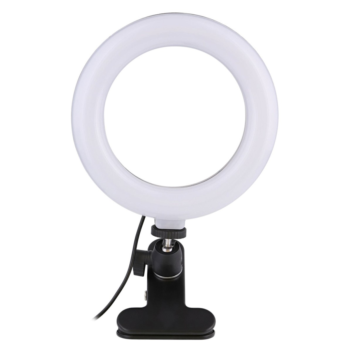 CABLETIME φωτιστικό δαχτυλίδι LED CT-LRL6-PB με μίνι τρίποδα & σφιγκτήρα, βάση smartphone, Φ16cm