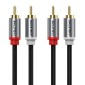 CABLETIME καλώδιο ήχου 2x RCA σε 2x RCA CT-RCA, 3m, μαύρο