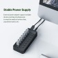 ORICO USB hub CT2U3-7AB με διακόπτες, 7x θυρών, USB 3.0, 5Gbps, USB σύνδεση, μαύρο
