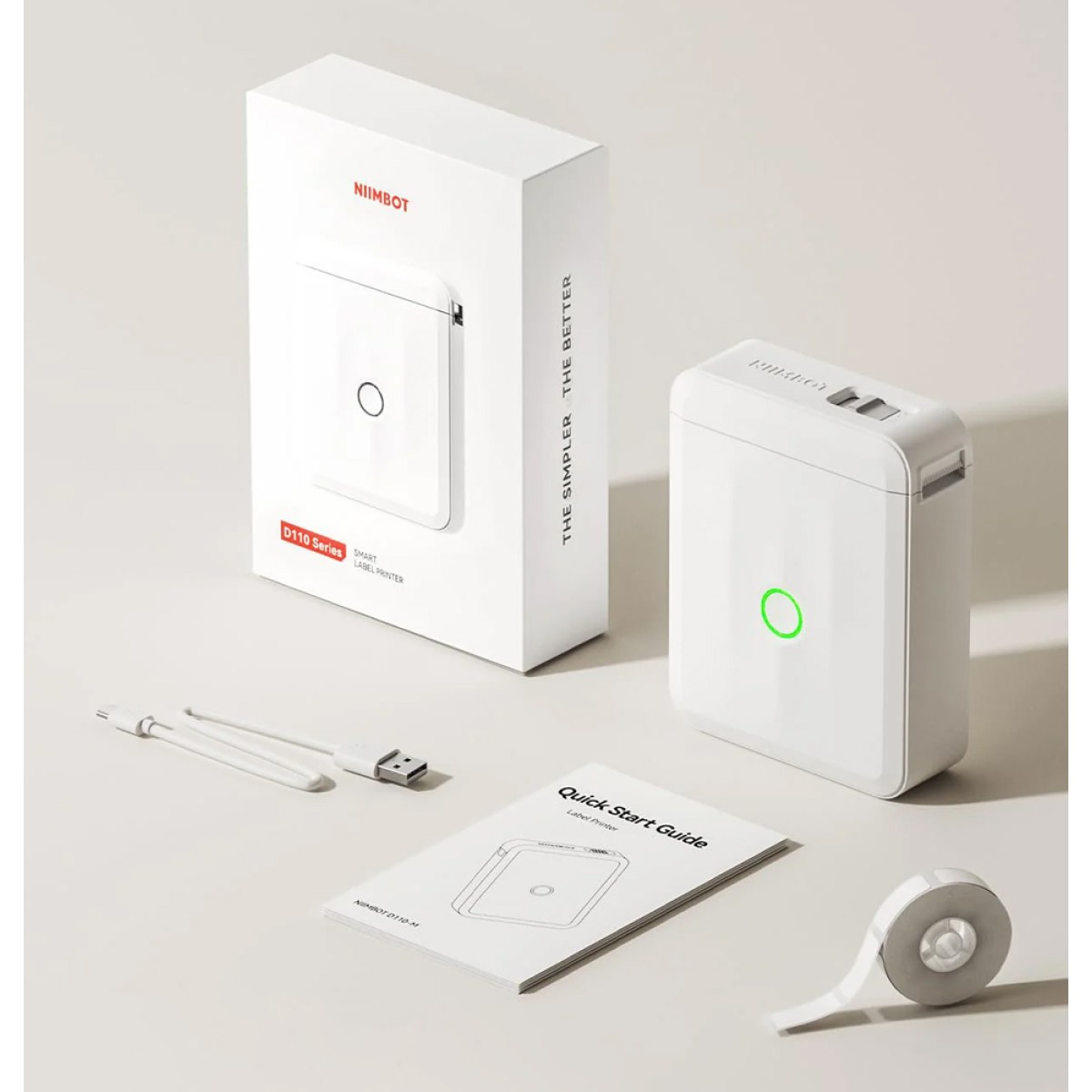 NIIMBOT smart θερμικός εκτυπωτής ετικετών D110-M, 203dpi, Bluetooth, λευκός