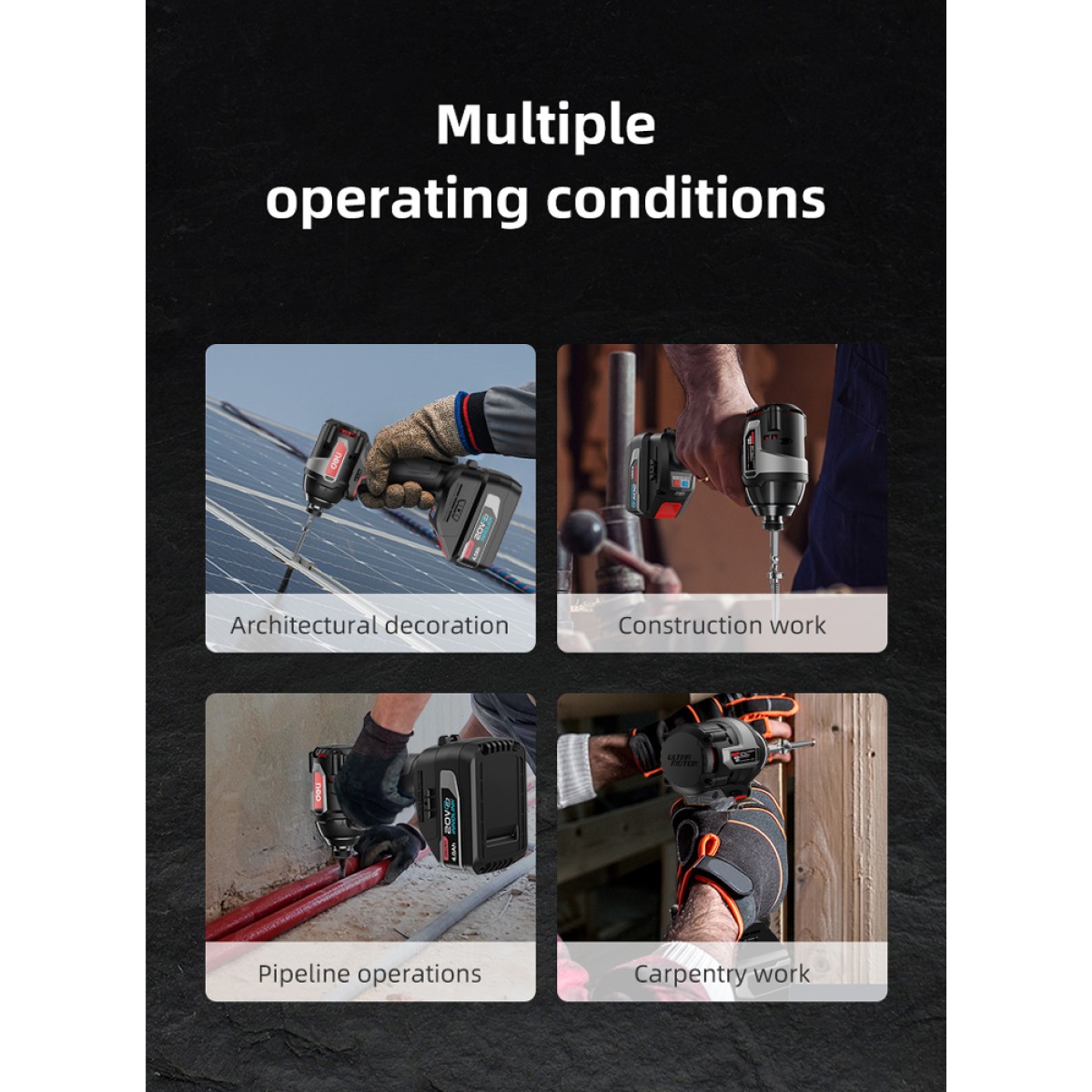 DELI παλμικό κατσαβίδι μπαταρίας DE-QZ20-1D2, Brushless, 20V, 2x 2Ah, 200N.m