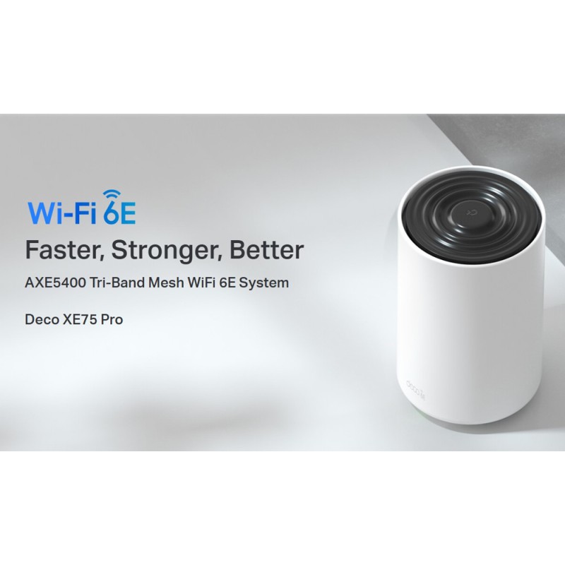 TP-LINK Home Mesh WiFi 6E System Deco XE75 Pro, 5400Mbps AXE5400, Tri-Band, V3.0