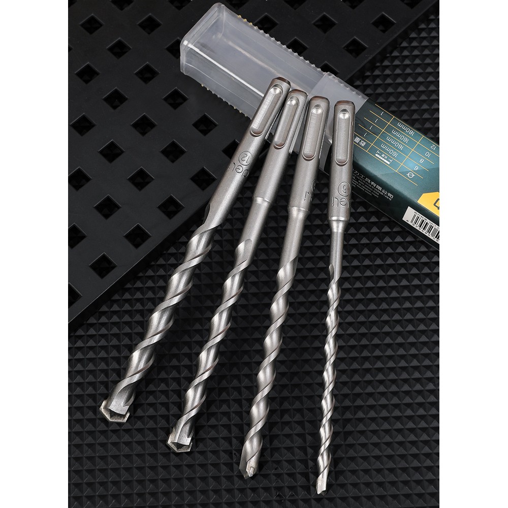 DELI σετ τρυπάνια DH-YCZ004-WD1 για τοίχο, 40Cr YG8, 6/8/10/12x160mm, SDS Plus, 4τμχ